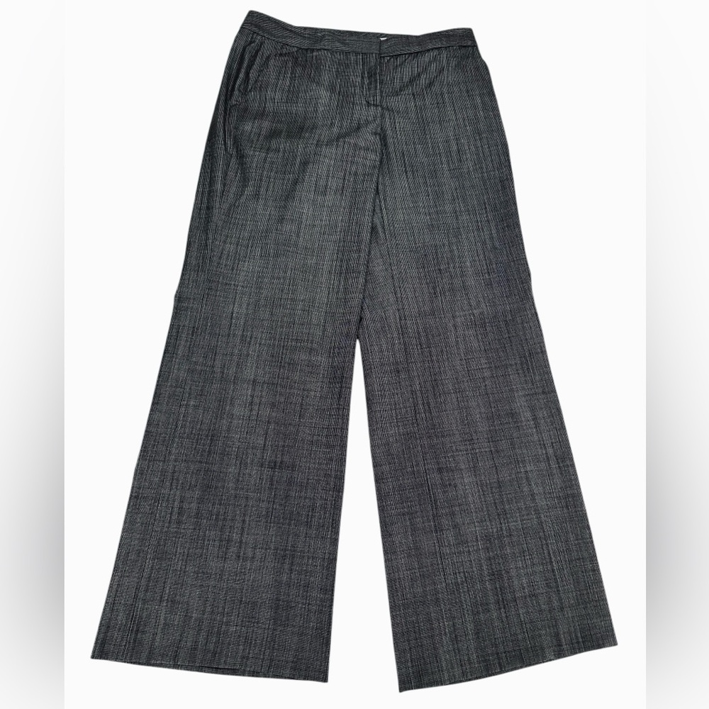 CLASSIQUES ENTIER / Black & Gray Wool Wide Leg Trousers / Size 8 NWOT Goth Retro